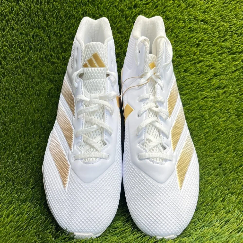Adidas Adizero Impact.2 MD Mens Size 13 White Gold Running Football Cleats